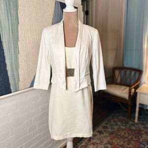 Forever 21 White Cropped Open Front Blazer